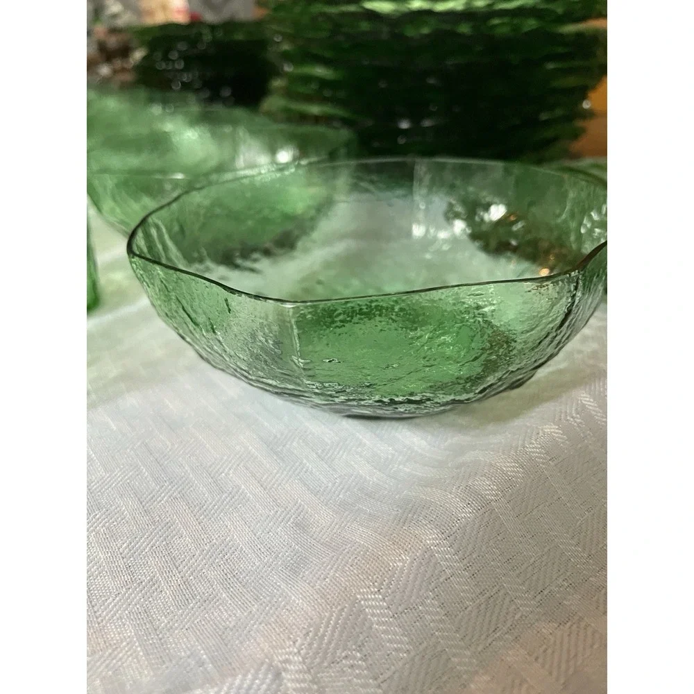 Morgantown crinkle green glasware from West Virginia